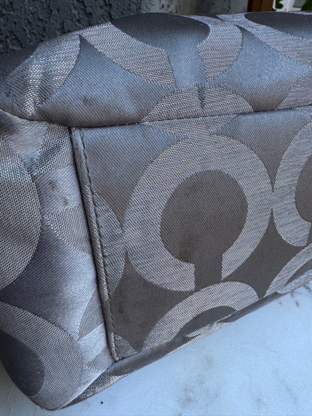 Coach Mis Op Art Lurex Monogram Canvas Shoulder Bag - Picture 10 of 16